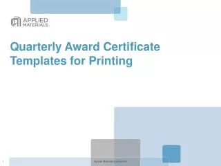 Quarterly Award Certificate Templates for Printing