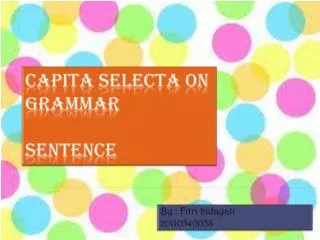 Capita Selecta On Grammar sentence