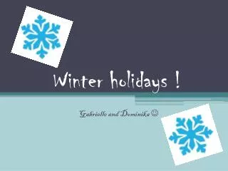 Winter holidays !