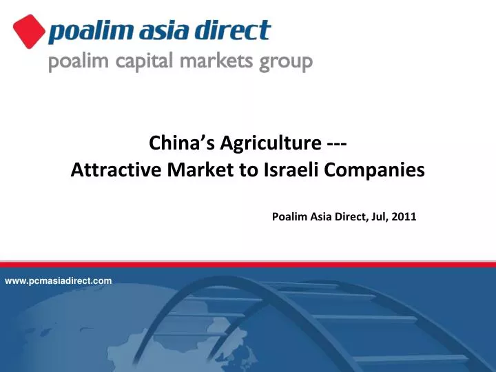 china s agriculture attractive market to israeli companies