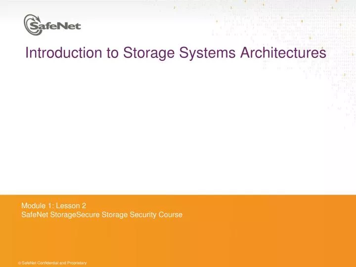 introduction to storage systems architectures