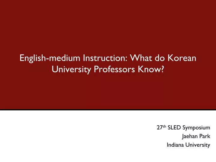 english medium instruction what do korean university professors know