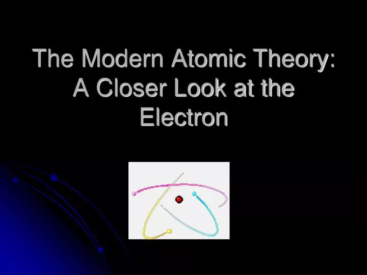 the modern atomic theory a closer look at the electron