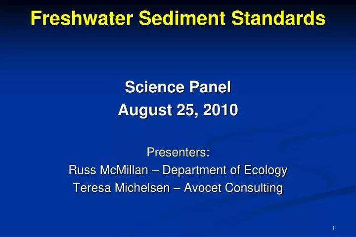 freshwater sediment standards