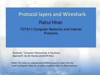 Protocol layers and Wireshark