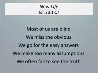 New Life John 3:1-17
