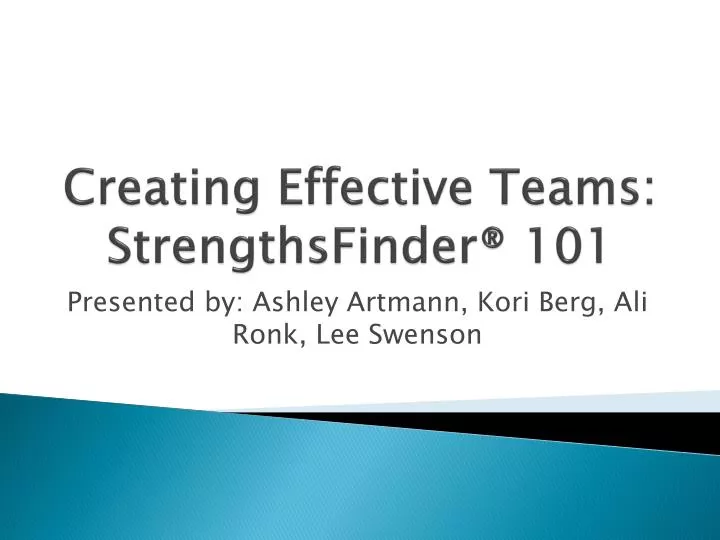 creating effective teams strengthsfinder 101