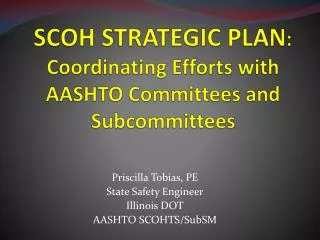 SCOH STRATEGIC PLAN : Coordinating Efforts with AASHTO Committees and Subcommittees