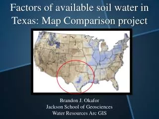 Factors of available soil water in Texas: Map Comparison project