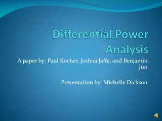 Differential Power Analysis