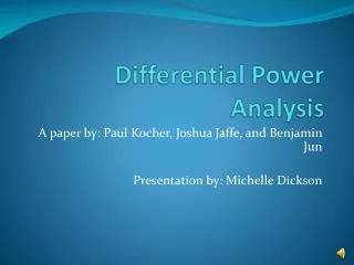 differential power analysis
