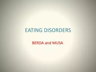 EATING DISORDERS