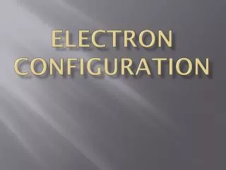 Electron Configuration