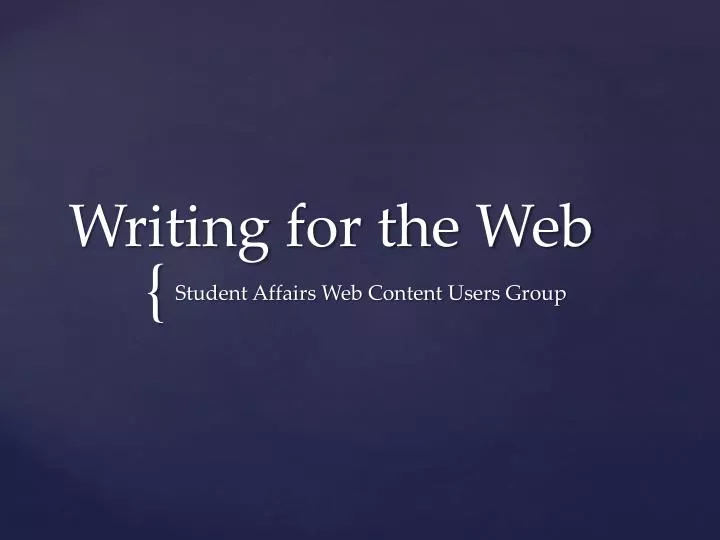 writing for the web