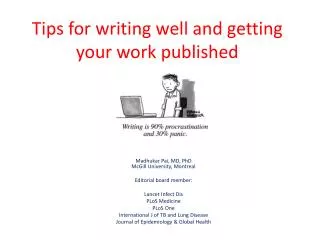 Tips for writing well and getting your work published