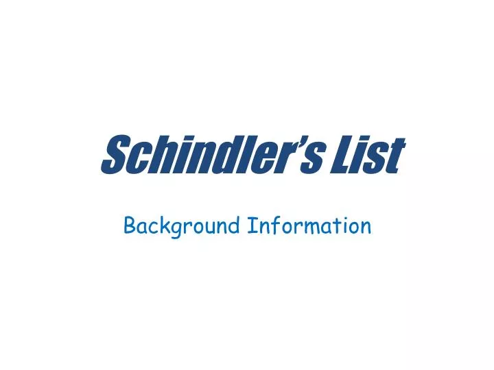 schindler s list