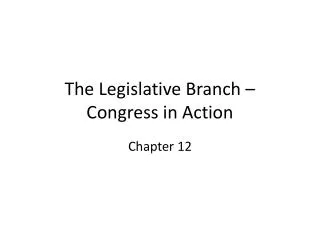 the legislative branch congress in action