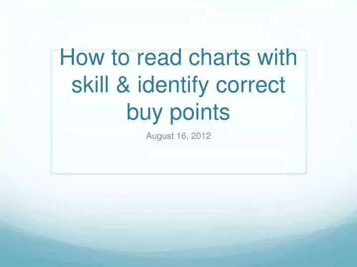 how to read charts with skill identify correct buy points