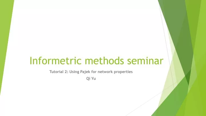 informetric methods seminar