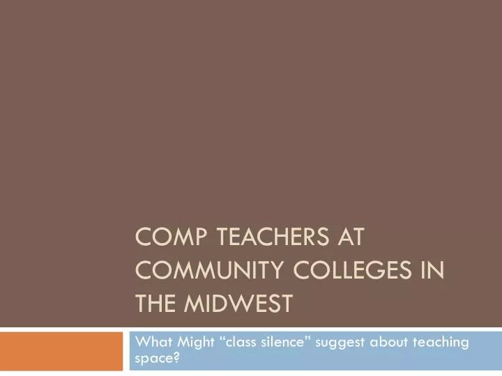 comp teachers at community colleges in the midwest