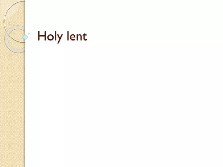 holy lent