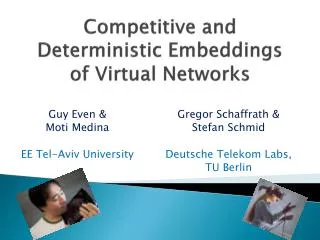 Competitive and Deterministic Embeddings of Virtual Networks