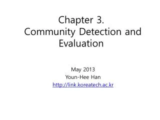 chapter 3 community detection and evaluation