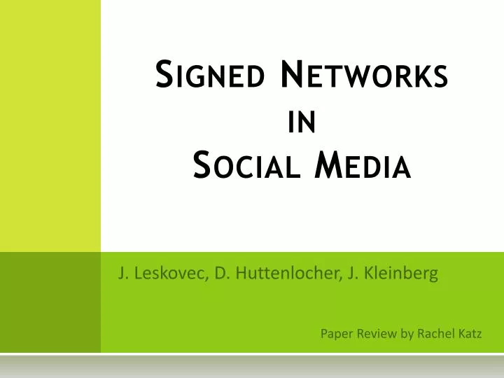 signed networks in social media