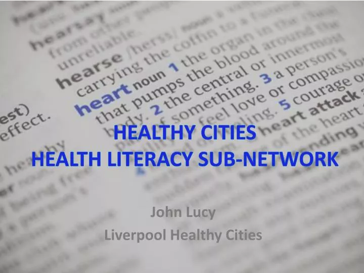 healthy cities health literacy sub network