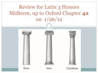 Review for Latin 3 Honors Midterm , up to Oxford Chapter 42 on 1/26/12