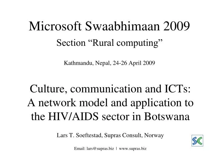 microsoft swaabhimaan 2009 section rural computing kathmandu nepal 24 26 april 2009