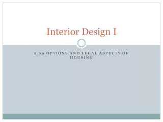 Interior Design I