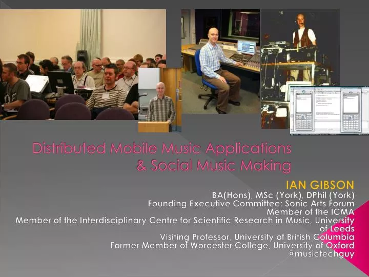 distributed mobile musi c applications social music making