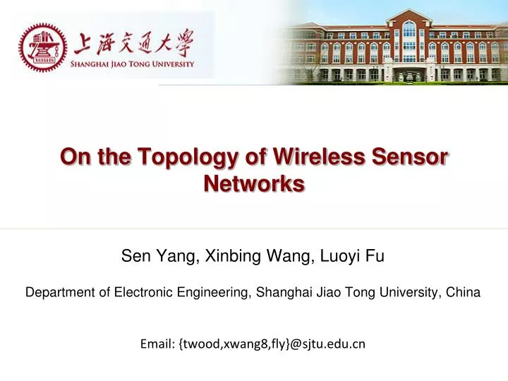 on the topology of wireless sensor networks