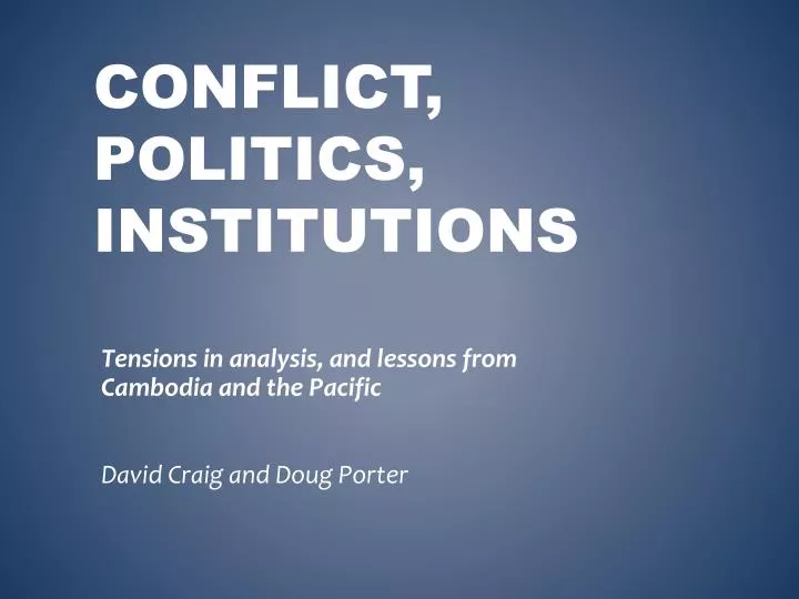 conflict politics institutions