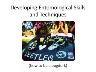 Developing Entomological Skills and Techniques