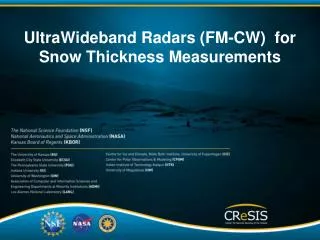 UltraWideband Radars (FM-CW) for Snow Thickness Measurements