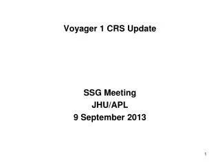 Voyager 1 CRS Update