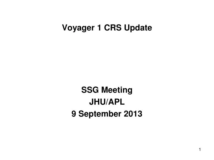 voyager 1 crs update