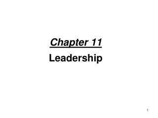 Chapter 11 Leadership