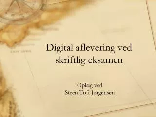 digital aflevering ved skriftlig eksamen