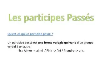 les participes pass s