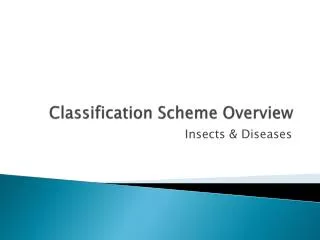 Classification Scheme Overview