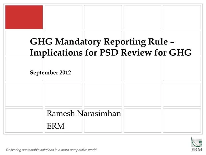 ghg mandatory reporting rule implications for psd review for ghg september 2012