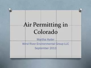air permitting in colorado