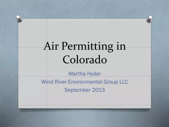 air permitting in colorado