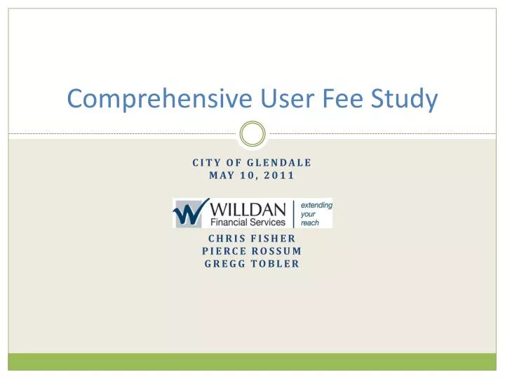 comprehensive user fee study