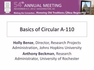 Basics of Circular A-110