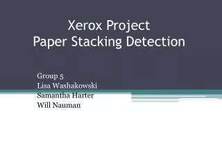 Xerox Project Paper Stacking Detection