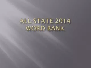 All-STATE 2014 Word Bank